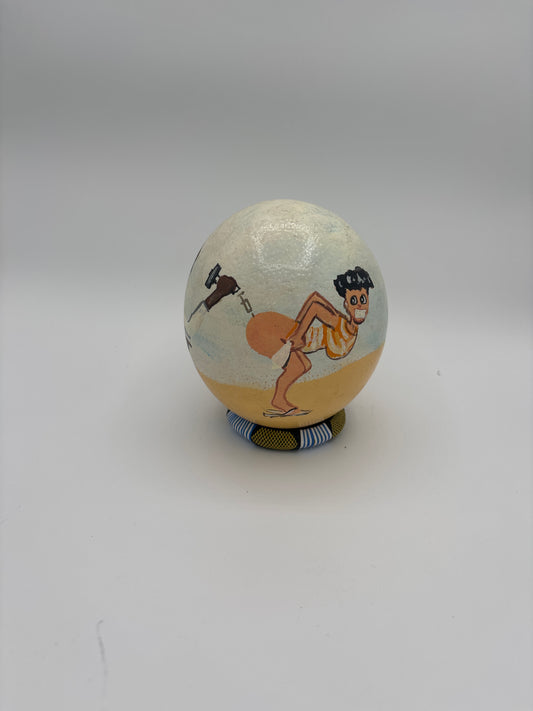 Doctor painted ostrich eggs