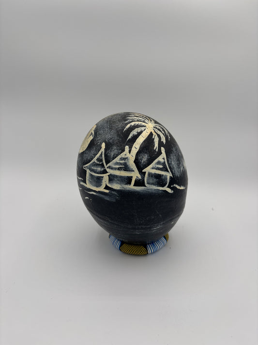 Church hand painted ostrich eggs
