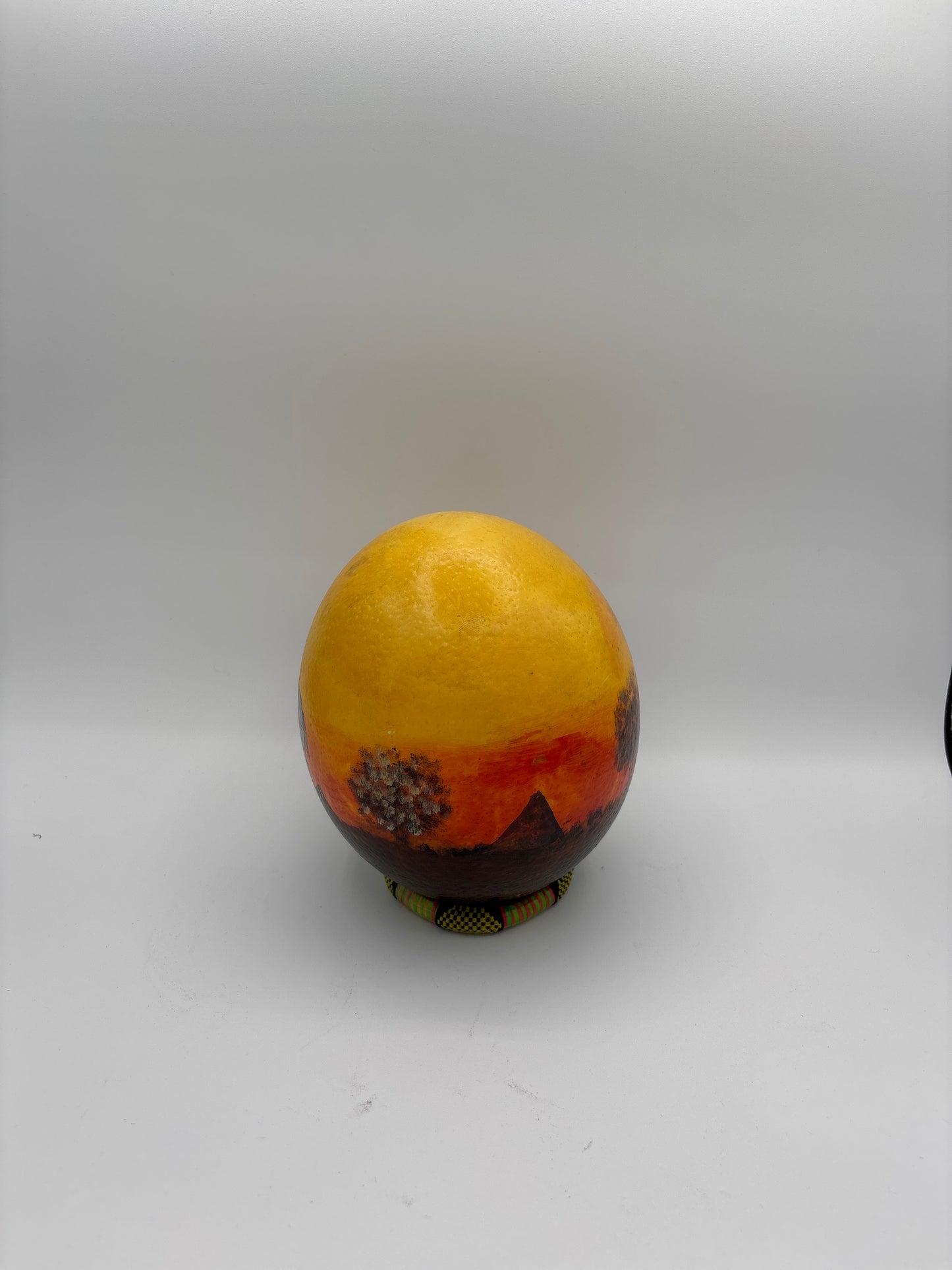 African Safari painted ostrich egg