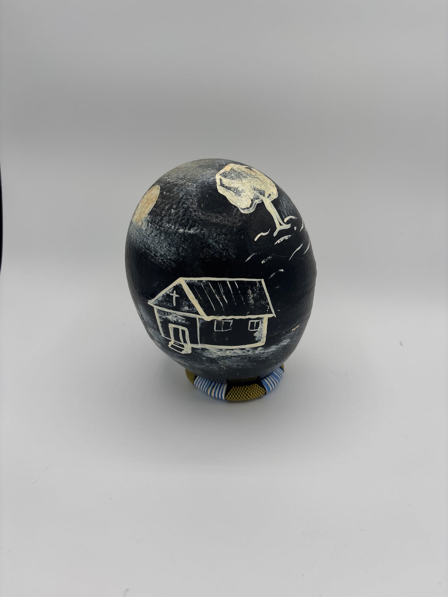 Church hand painted ostrich eggs