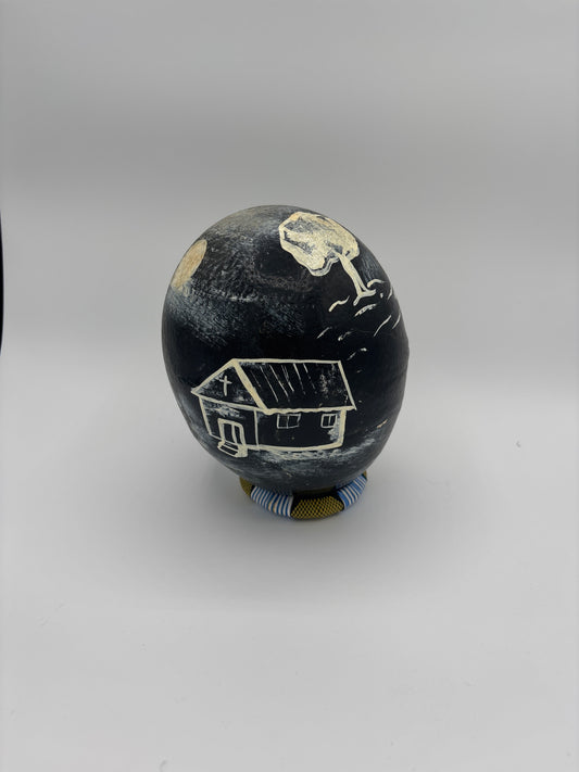 Church hand painted ostrich eggs