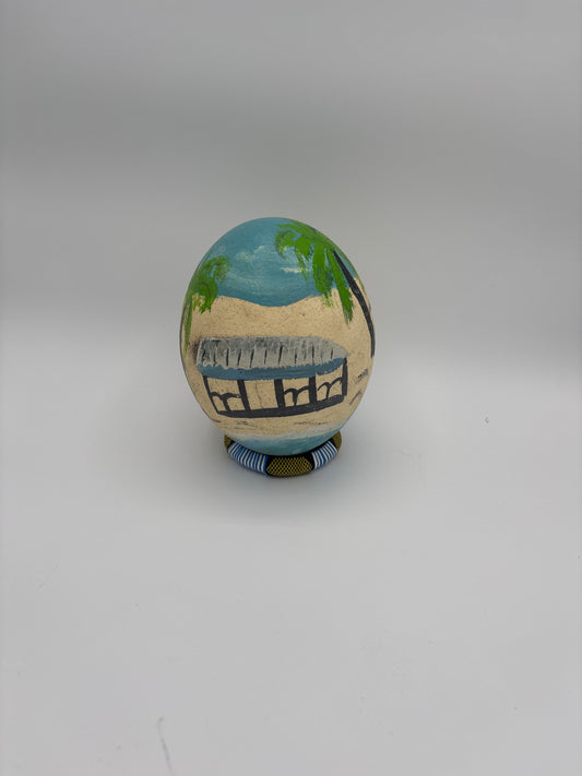 Beach front ostrich egg