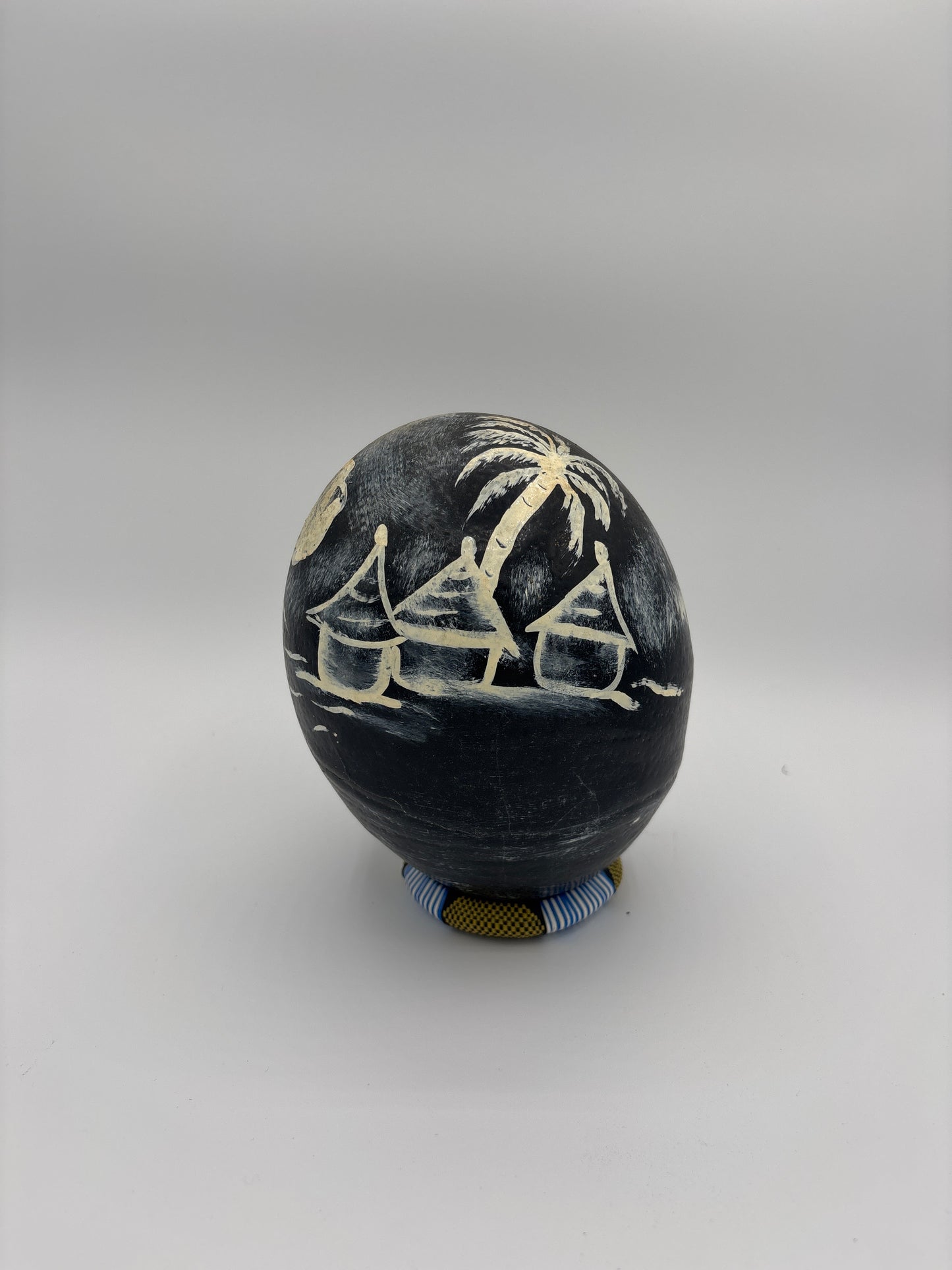 Church hand painted ostrich eggs